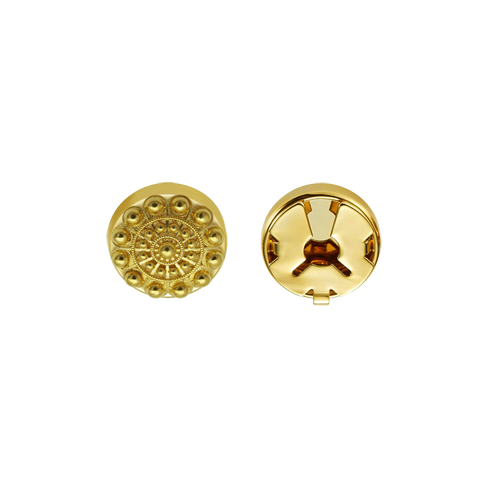 Gold plated Charro button coversRef. code: CB0001Plated button cover with charro button in volume.