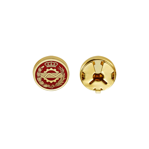 Gold-plated business button coversRef. code: CB0004Gold-plated and enameled button cover with the Empresariales coat of arms.We have all professions and careers available: Advocacy (Lawyer / Law), Commercial Agent, Quantity Surveyor, Architect (Architecture), ATS (Nursing), Fine Arts, Biological Sciences (Biology), Exact Sciences, Physical Sciences, Political Sciences, Political and Economic Sciences, Chemical Sciences, Commerce, Draftsman, Economics, Business, Pharmacy, Philosophy and Letters, Geography, Geological (Geology), Social Graduate, Computer Science, Agricultural Engineering, Civil Engineering, Electronic Engineering, Forestry Engineering, Mining Engineering, Naval Engineering, Higher Industrial Engineering, Industrial Technical Engineering, Telecommunications Engineering, Textile Engineering, Jewelry, Teaching, Medicine, Music, Psychology, Topography, Dentistry, Optics, Journalism, Veterinary Medicine.And if we don't have yours, please contact us.