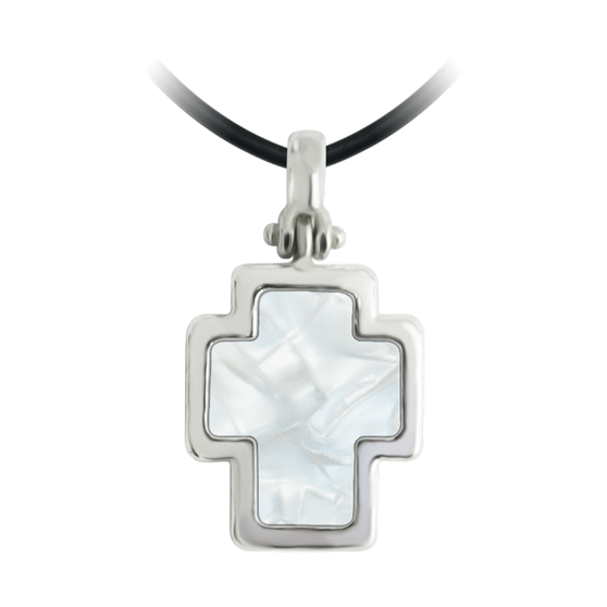 Silber-Anhänger "Kreuz"Ref. Code: CO0742Anhänger aus Sterlingsilber.Perlmutt-Zellulose-Kreuz.