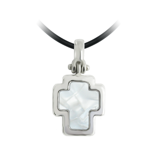 Silber-Anhänger "Kreuz"Ref. Code: CO0743Anhänger aus Sterlingsilber.Perlmutt-Zellulose-Kreuz.