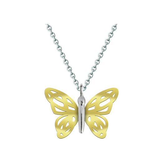 Jugendstil Schmetterling Anhänger aus Gold und SilberRef. Code: CO0802Schmetterlingsanhänger mit vergoldeten Jugendstilflügeln und Körper aus Sterlingsilber.Museumsstücke, die von den repräsentativsten Werken des Jugendstils, des Art déco und des Modernismus des späten 19. und frühen 20. Jahrhunderts inspiriert sind.