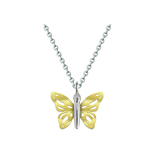 Art Nouveau Butterfly Pendant in gold and silverRef. code: CO0804Butterfly pendant with gold plated Art Nouveau wings and sterling silver body.Museum pieces inspired by the most representative works of the Art Nouveau and Art Deco movements, and the modernism of the late nineteenth and early twentieth centuries.
