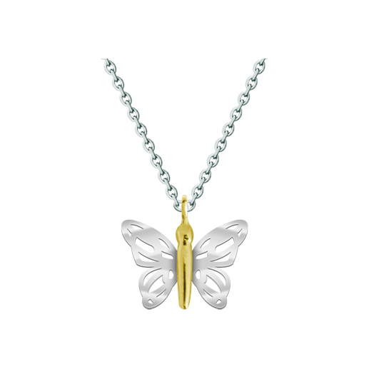 Jugendstil-Anhänger "Schmetterling" aus Silber und GoldRef. Code: CO0805Schmetterling mit Flügeln Jugendstil-Anhänger aus Sterlingsilber und vergoldetem Körper.Museumsstücke, die von den repräsentativsten Werken des Jugendstils, des Art déco und des Modernismus des späten 19. und frühen 20. Jahrhunderts inspiriert sind.