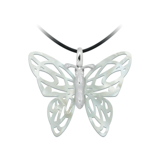 Art Nouveau "Butterfly" pendantRef. code: CO0928Pendant made of sterling silver and cellulose of nacre.Museum pieces inspired by the most representative works of the Art Nouveau and Art Déco movement, and modernism from the late 19th and early 20th centuries.