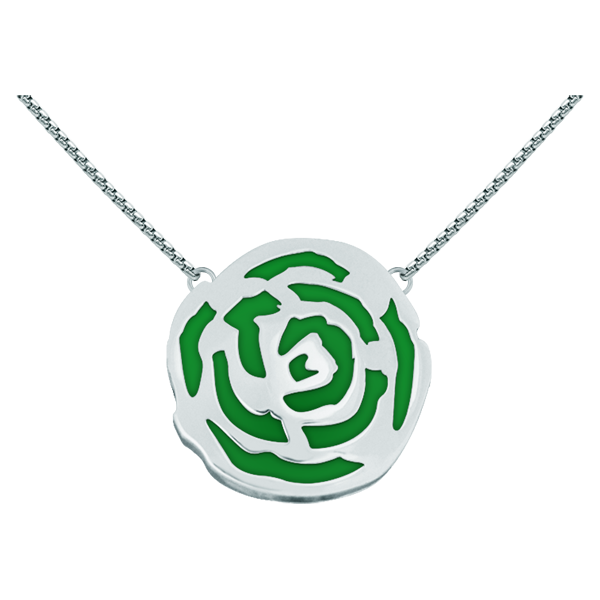 Silberner Anhänger "Rosa"Ref. Code: CO1111Jugendstil-Anhänger aus Sterlingsilber, von Hand emailliert.Museumsstücke, die von den repräsentativsten Werken des Jugendstils, des Art déco und des Modernismus des späten 19. und frühen 20. Jahrhunderts inspiriert sind.