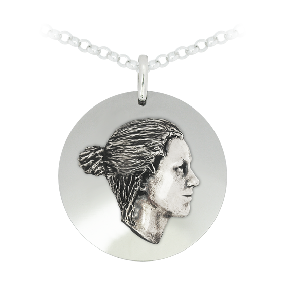 Silber-Anhänger "Gesicht"Ref. Code: CO1232Anhänger aus Sterlingsilber und Stahl.Personalisiert mit Ihrem Gesicht, das in Silber eingraviert ist.