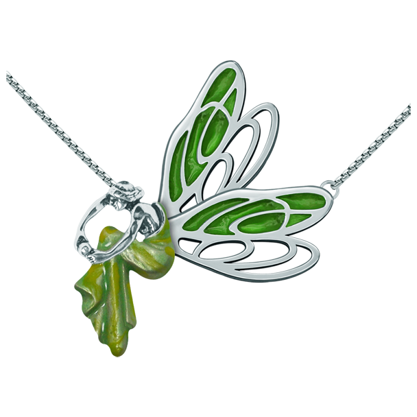 Colgante de plata Art Nouveau "Mujer sentada con alas"Referencia: CO1579Colgante fabricado en acero pulido suave al tacto y plata de ley esmaltada.Piezas de museo inspiradas en las obras mas representativas del movimiento Art Nouveau y Art Déco, y del modernismo de finales del siglo XIX y principios del siglo XX.