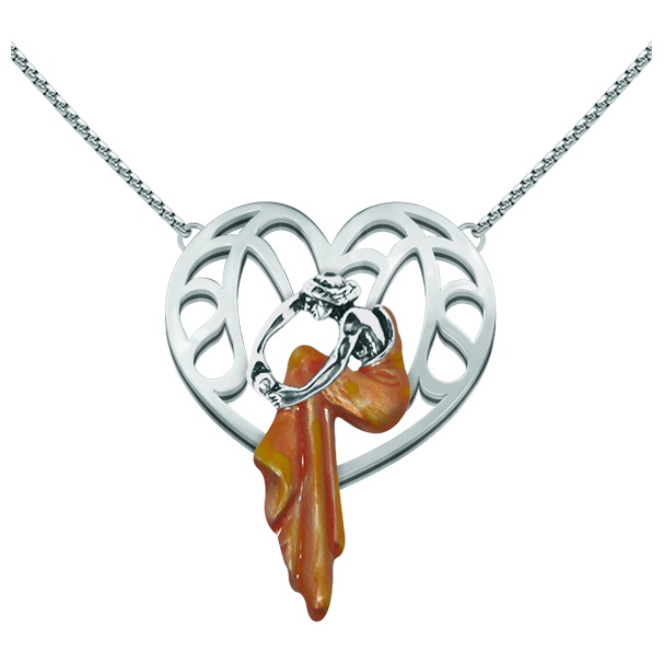 Pendentif Art Nouveau en argent "Coeur"Referencia: CO1603Pendentif en argent sterling émaillé à la main et chaîne en acier.Pièces de musée inspirées des œuvres les plus représentatives des mouvements Art nouveau et Art déco, et du modernisme de la fin du XIXe siècle et du début du XXe siècle.