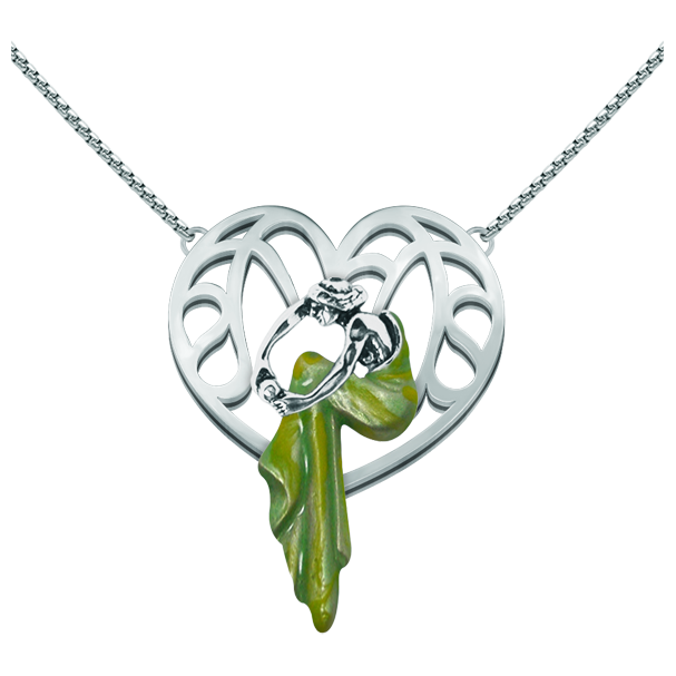 Pendentif Art Nouveau en argent "Coeur"Referencia: CO1603Pendentif en argent sterling émaillé à la main et chaîne en acier.Pièces de musée inspirées des œuvres les plus représentatives des mouvements Art nouveau et Art déco, et du modernisme de la fin du XIXe siècle et du début du XXe siècle.