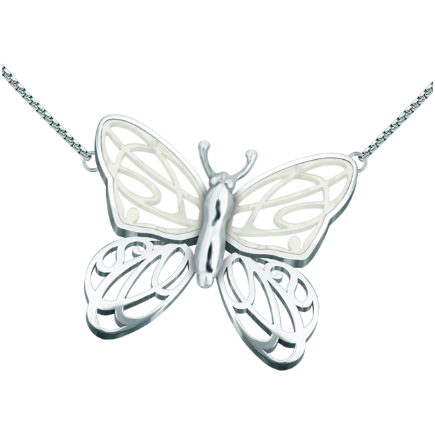 Colgante de plata y nácar "Mariposa con alas Art Nouveau"Referencia: CO1617Colgante Mariposa Art Nouveau fabricada en plata de ley y acero.Piezas de museo inspiradas en las obras mas representativas del movimiento Art Nouveau y Art Déco, y del modernismo de finales del siglo XIX y principios del siglo XX.