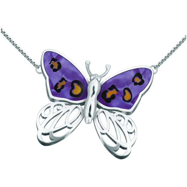 Colgante de plata Art Nouveau "Mariposa con manchas de Leopardo"Referencia: CO1619Colgante Mariposa con manchas de Leopardo Art Nouveau fabricada en plata de ley y acero.Piezas de museo inspiradas en las obras mas representativas del movimiento Art Nouveau y Art Déco, y del modernismo de finales del siglo XIX y principios del siglo XX.