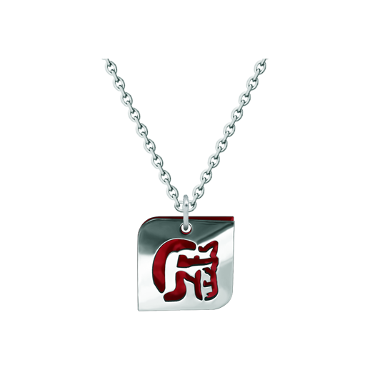 Anhänger aus Silber und Stahl "Pferdesilhouette durchbrochen"Ref. Code: CO1888Anhänger aus Sterlingsilber und poliertem, emailliertem Stahl.