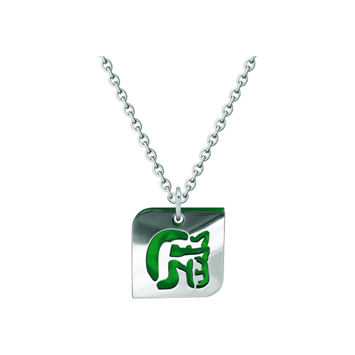 Anhänger aus Silber und Stahl "Pferdesilhouette durchbrochen"Ref. Code: CO1888Anhänger aus Sterlingsilber und poliertem, emailliertem Stahl.