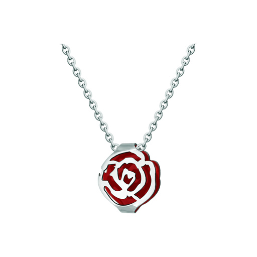 Jugendstil-Anhänger "Rose" aus SilberRef. Code: CO1893Durchbrochener Jugendstil-Rosenanhänger aus emailliertem Sterlingsilber.