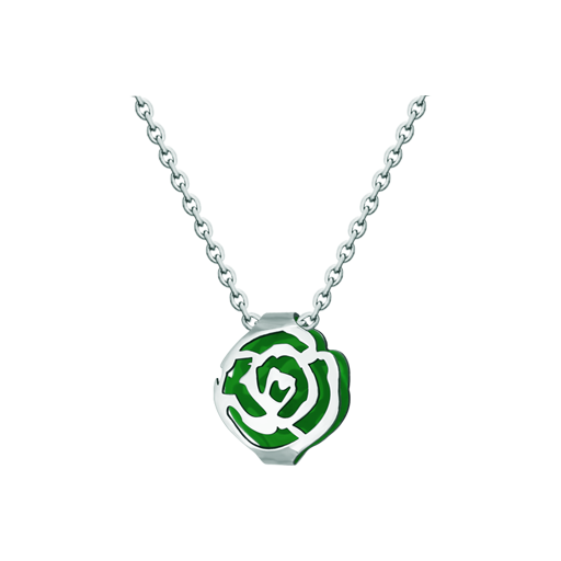 Jugendstil-Anhänger "Rose" aus SilberRef. Code: CO1893Durchbrochener Jugendstil-Rosenanhänger aus emailliertem Sterlingsilber.