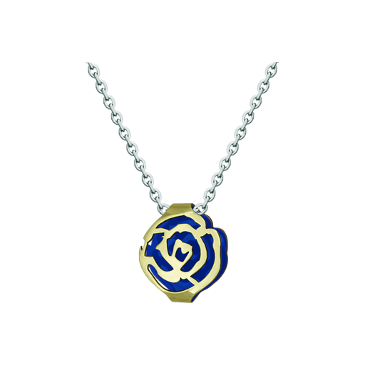 Pendentif Art Nouveau en or "Rose"Referencia: CO1894Pendentif Art Nouveau en forme de rose ajourée en or 9 carats émaillé.