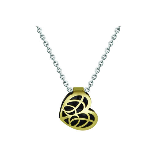 Pendentif en or 9 kt "Art Nouveau Heart"Referencia: CO1896Pendentif Art Nouveau en forme de cœur ajouré en or 9 kt émaillé.