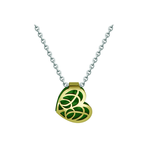 Pendentif en or 9 kt "Art Nouveau Heart"Referencia: CO1896Pendentif Art Nouveau en forme de cœur ajouré en or 9 kt émaillé.