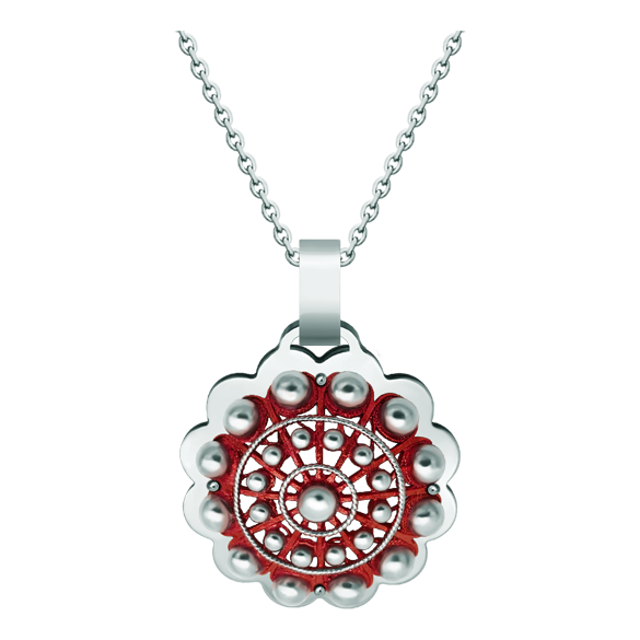 Colgante de plata "Botón Charro" esmaltadoReferencia: CO1905Colgante fabricado en plata de ley esmaltada al horno y acero pulido suave al tacto.