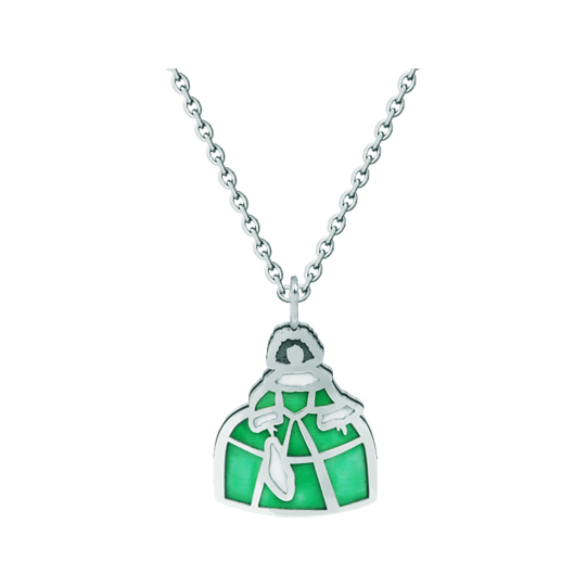 Anhänger "Menina" aus emailliertem Silber und StahlRef. Code: CO1913Menina-Anhänger aus handemailliertem Sterlingsilber und poliertem Stahl, der sich glatt anfühlt.
