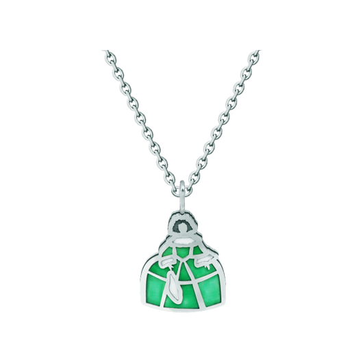 "Menina" silver and steel pendantRef. code: CO1914Menina pendant made of hand enameled sterling silver and soft stainless steel.