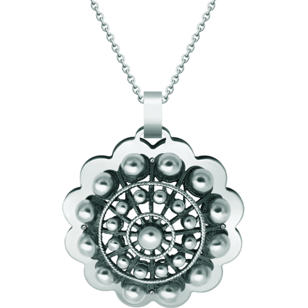"Botón Charro from Salamanca" silver and steel pendantRef. code: CO1918Pendant made of sterling silver and polished steel smooth to the touch.