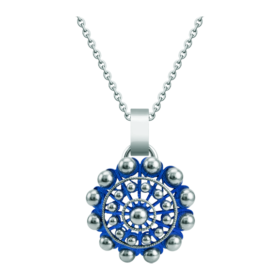 Pendentif bouton Charro émaillé argent 30mmReferencia: CO1934Pendentif en forme de bouton Charro plaqué en argent sterling émaillé au four.