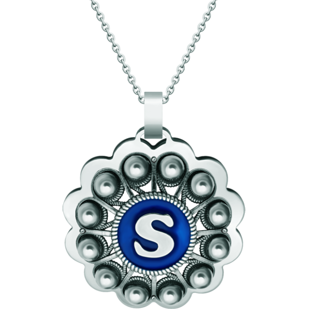 Silberanhänger "Personalisierter Charro-Button mit Initiale"Ref. Code: CO1939Anhänger aus Sterlingsilber und glatt poliertem Edelstahl, personalisiert mit Ihren im Ofen emaillierten Initialen.