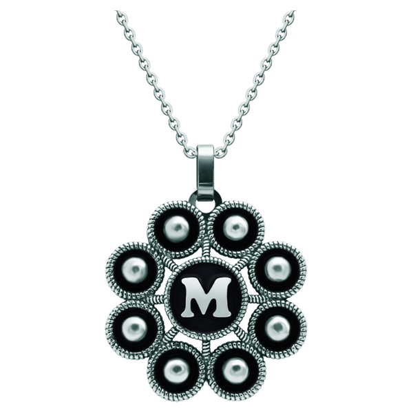 Silver pendant "Charro Button personalized with Initial"Ref. code: CO1959Pendant made of sterling silver and polished steel smooth to the touch, personalized with your initial enameled in the oven.