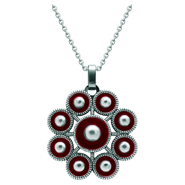 Silver pendant "Charro Button"Ref. code: CO1960Pendant made of baked enameled sterling silver and polished steel smooth to the touch.