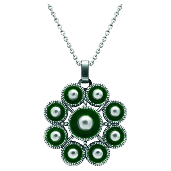 Silver pendant "Charro Button"Ref. code: CO1960Pendant made of baked enameled sterling silver and polished steel smooth to the touch.