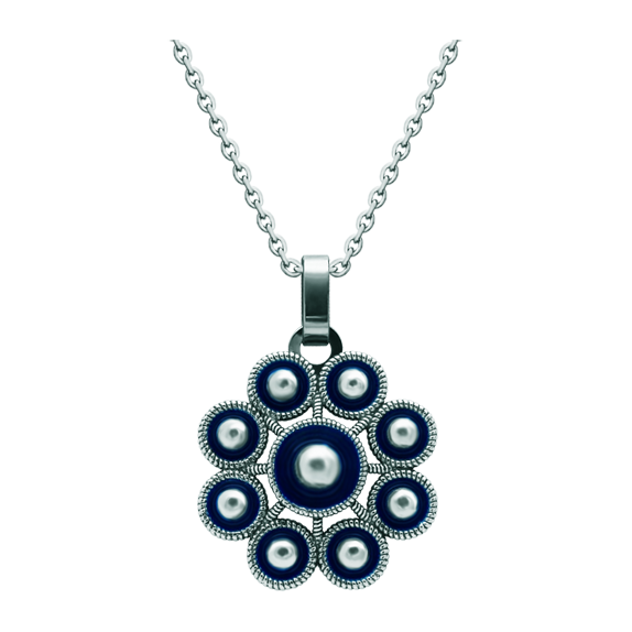 Silver pendant "Charro Button"Ref. code: CO1961Pendant made of baked enameled sterling silver and polished steel smooth to the touch.