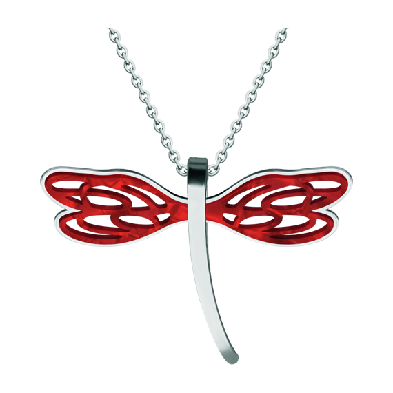 Pendentif libellule Art Nouveau en acier et nacreReferencia: CO1965Pendentif en acier poli lisse et cellulose de nacre.Pièces de musée inspirées des œuvres les plus représentatives des mouvements Art nouveau et Art déco, et du modernisme de la fin du XIXe siècle et du début du XXe siècle.