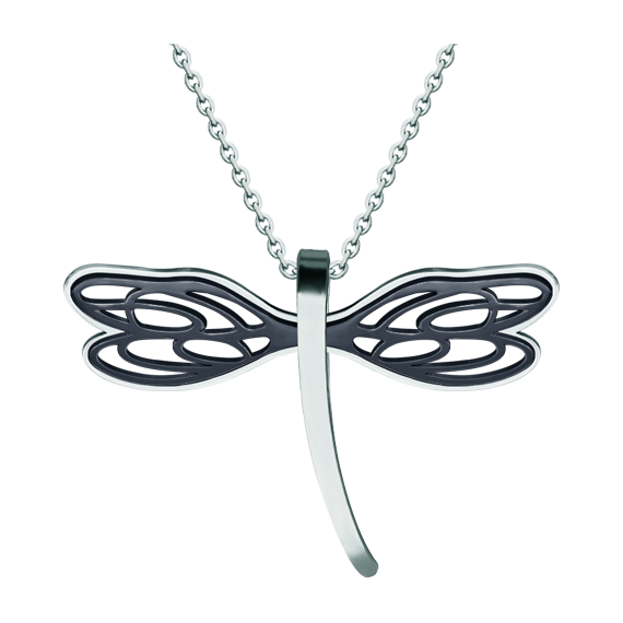 Pendentif libellule Art Nouveau plaqué ruthéniumReferencia: CO1967Pendentif en acier poli, lisse au toucher et plaqué ruthénium.Pièces de musée inspirées des œuvres les plus représentatives des mouvements Art nouveau et Art déco, et du modernisme de la fin du XIXe siècle et du début du XXe siècle.