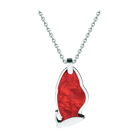 Art Deco Butterfly pendant in steel and mother-of-pearlRef. code: CO1972Pendant made of polished steel smooth to the touch and mother-of-pearl cellulose.Museum pieces inspired by the most representative works of the Art Nouveau and Art Deco movements, and the modernism of the late nineteenth and early twentieth centuries.