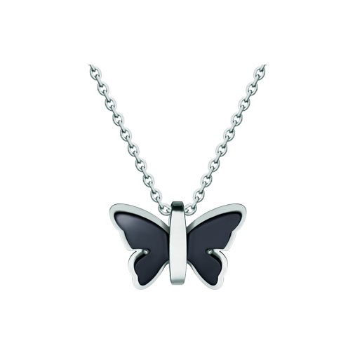 Pendentif papillon Art déco en acier et ruthéniumReferencia: CO1982Pendentif en acier inoxydable poli, lisse au toucher et plaqué ruthénium.Pièces de musée inspirées des œuvres les plus représentatives des mouvements Art nouveau et Art déco, et du modernisme de la fin du XIXe siècle et du début du XXe siècle.