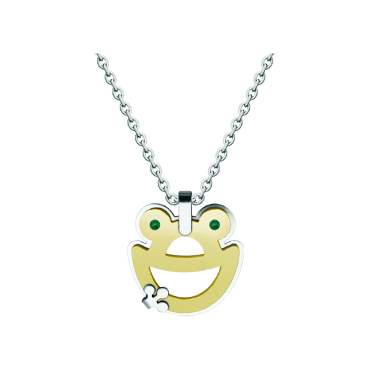 Colgante de Rana en oro y aceroReferencia: CO1986Colgante fabricado en oro de 18 ktes y acero pulido suave al tacto.