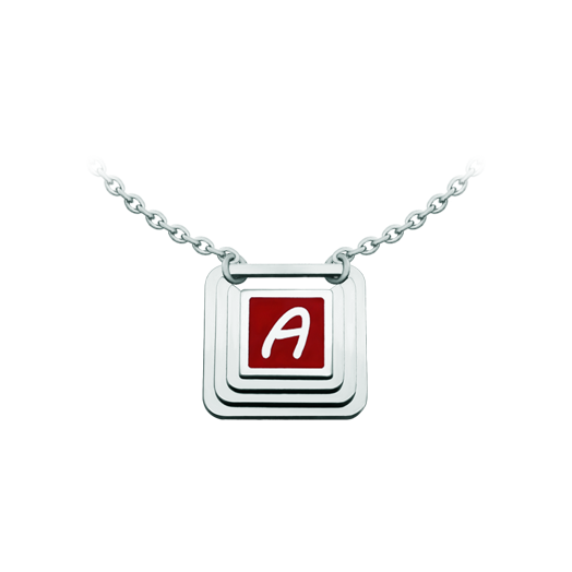 Anhänger aus Edelstahl und Silber "Initial letter"Ref. Code: CO1990Anhänger aus Sterlingsilber und poliertem Stahl, personalisiert mit den von Hand geschnitzten und emaillierten Initialen Ihres Namens.