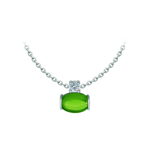 Colgante de plata con moissanita y cristal ovalado de coloresReferencia: CO1995Colgante fabricado en plata de ley con un cabujón de cristal de colores de 14x10mm y una moissanita talla brillante de 5mm engastada.La moissanita es una gema preciosa creada en laboratorio que se ha ganado un lugar especial en la joyería por su belleza y cualidades únicas, deslumbra por su brillo superior al del diamante y su gran resistencia (9,25 en la escala de Mohs).Descubierta originalmente en un meteorito a finales del siglo XIX, y ese origen “estelar” le otorga un encanto singular.Llena de destellos únicos, combina lujo y elegancia en una sola joya.