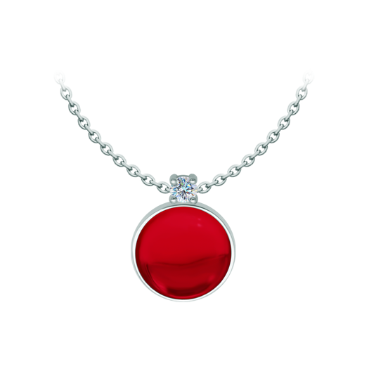 Silver pendant with moissanite and colored crystalsRef. code: CO2008Pendant made in sterling silver with a 18x18mm colored crystal cabochon and a 5mm brilliant cut moissanite set.Moissanite is a precious gemstone created in a laboratory that has earned a special place in jewelry for its beauty and unique qualities, it dazzles for its brilliance superior to diamond and its great resistance (9.25 on the Mohs scale).Originally discovered in a meteorite at the end of the 19th century, this 