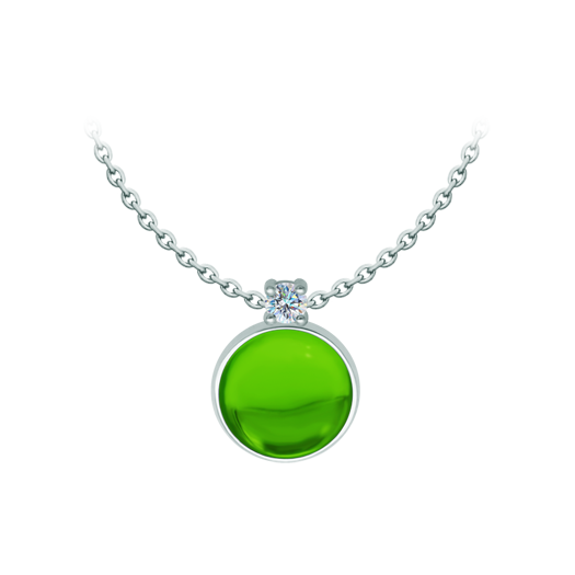 Colgante de plata con moissanita y cristal talla cabujónReferencia: CO2009Colgante fabricado en plata de ley con un cabujón de cristal de colores de 16x16mm y una moissanita talla brillante de 5mm engastada.La moissanita es una gema preciosa creada en laboratorio que se ha ganado un lugar especial en la joyería por su belleza y cualidades únicas, deslumbra por su brillo superior al del diamante y su gran resistencia (9,25 en la escala de Mohs).Descubierta originalmente en un meteorito a finales del siglo XIX, y ese origen “estelar” le otorga un encanto singular.Llena de destellos únicos, combina lujo y elegancia en una sola joya.