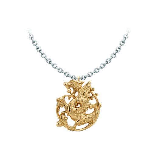 Art Nouveau Dragon Pendant in goldRef. code: CO2034Gold plated Art Nouveau style dragon pendant.Museum pieces inspired by the most representative works of the Art Nouveau and Art Deco movements, and the modernism of the late nineteenth and early twentieth centuries.