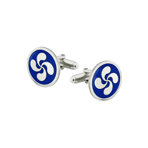 Gemelos "Lauburu"Referencia: GE0150Gemelos fabricados en plata de ley esmaltados a mano.