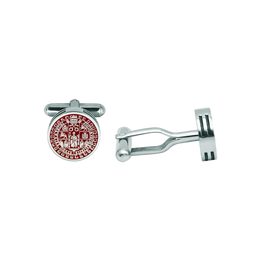 Enameled Silver Cufflinks Featuring the "Coat of Arms of the University of Salamanca"Ref. code: GE0425Cufflinks featuring the coat of arms of the University of Salamanca, carved in bas-relief on sterling silver, with oven-fired enamel and 4mm-thick polished steel.Craftsmanship of great meticulousness.