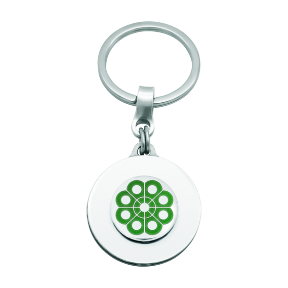 Schlüsselanhänger aus emailliertem Silber und Stahl "Button Charro de Salamanca"Ref. Code: LL0317In unseren Werkstätten in Handarbeit hergestellter Schlüsselanhänger aus poliertem Stahl, der sich weich anfühlt, und handemailliertem Sterlingsilber mit ewiger Garantie.