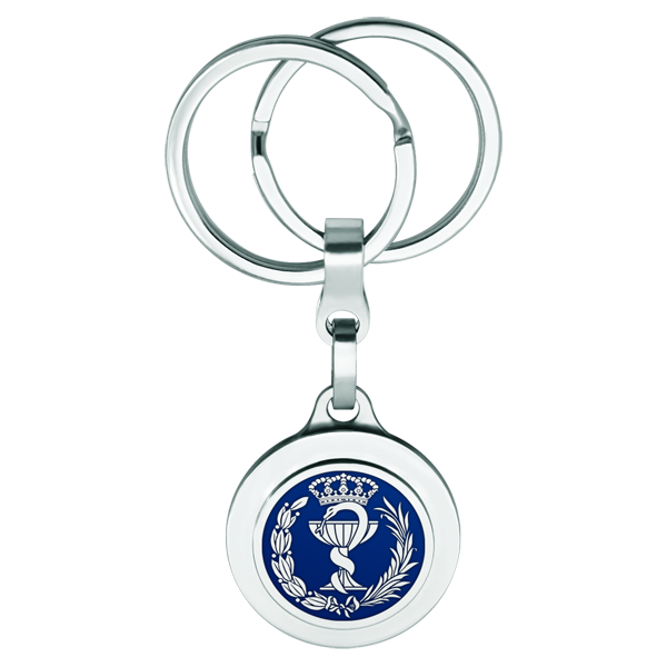 "Pharmacy" silver and steel badgeRef. code: LL0334Pharmacy keyring made of hand enameled sterling silver and soft stainless steel.