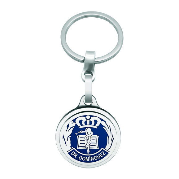 "Medicine" customized silver and steel keyringRef. code: LL0336Medicine keyring made of hand enameled sterling silver and soft stainless steel.