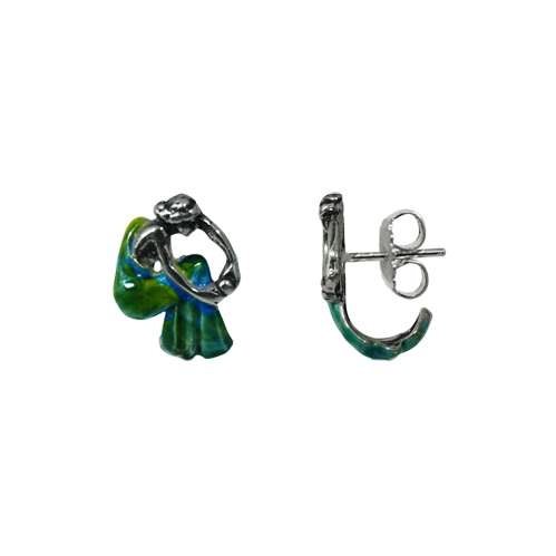 Boucles d'oreilles Art Nouveau en argent sterling "Femme assise"Referencia: PE0941Boucles d'oreilles Art nouveau en argent sterling.Robe émaillée bleue.Fermeture à bouton-pression.Pièces de musée inspirées des œuvres les plus représentatives des mouvements Art nouveau et Art déco, et du modernisme de la fin du XIXe siècle et du début du XXe siècle.