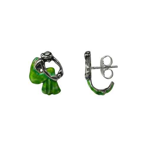 Boucles d'oreilles Art Nouveau en argent sterling "Femme assise"Referencia: PE0941Boucles d'oreilles Art nouveau en argent sterling.Robe émaillée verte.Fermeture à bouton-pression.Pièces de musée inspirées des œuvres les plus représentatives des mouvements Art nouveau et Art déco, et du modernisme de la fin du XIXe siècle et du début du XXe siècle.