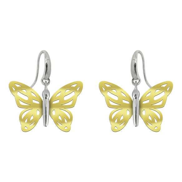 Boucles d'oreilles "papillon" Art Nouveau en or et argentReferencia: PE1683Boucles d'oreilles papillon Art Nouveau avec ailes plaquées or et corps en argent sterling.Pièces de musée inspirées des œuvres les plus représentatives des mouvements Art nouveau et Art déco, et du modernisme de la fin du XIXe siècle et du début du XXe siècle.